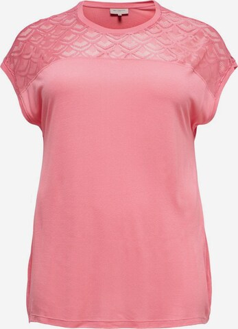 rozā ONLY Carmakoma T-Krekls 'FLAKE': no priekšpuses