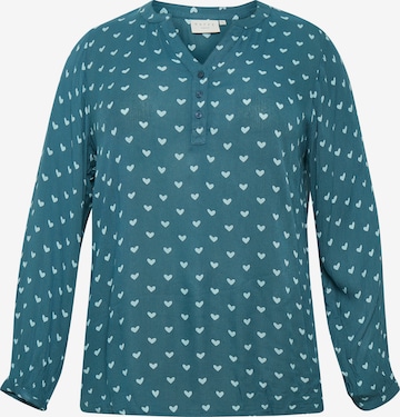 KAFFE CURVE Blouse in Blue: front