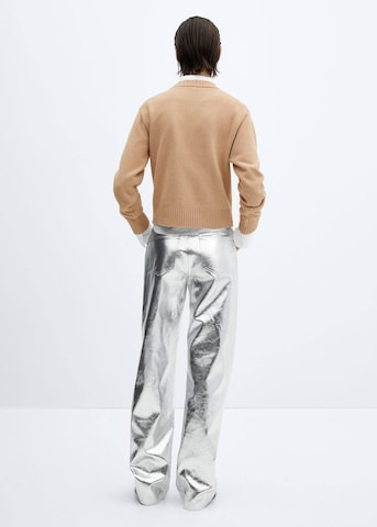 MANGO Wide leg Pants in Silver