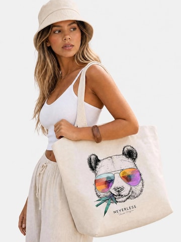 Neverless Beach Bag 'Panda Bambus' in Beige