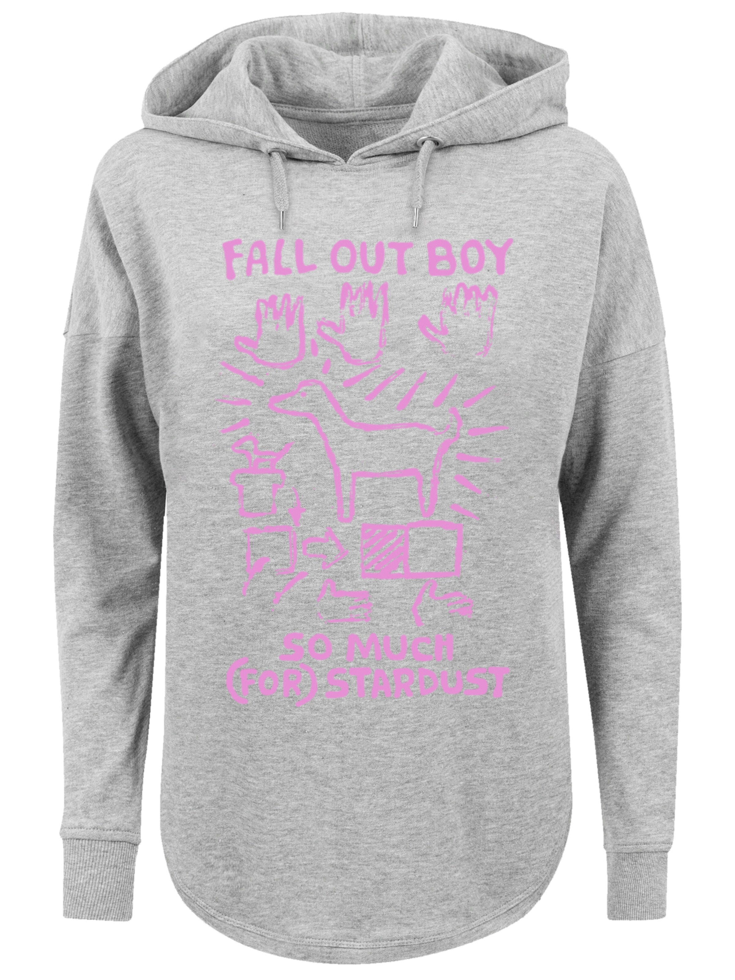F4NT4STIC Sweatshirt 'Fall Out Boy Pink Dog So Much Stardust' in Grijs: voorkant
