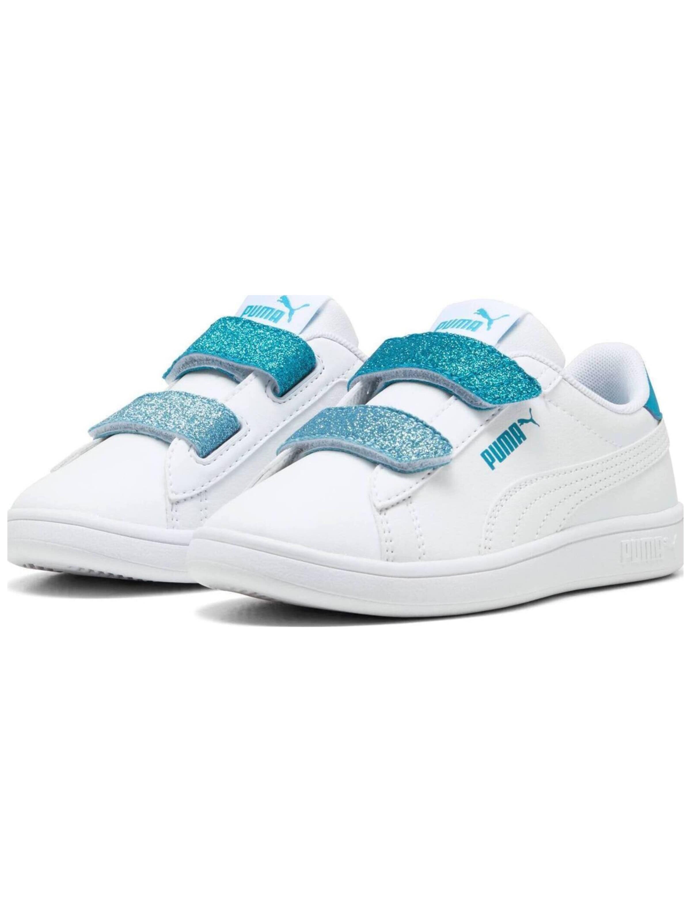 PUMA - Calzado deportivo 'Puma Smash 3.0 L Glitter Velcro V Ps Pum' en blanco