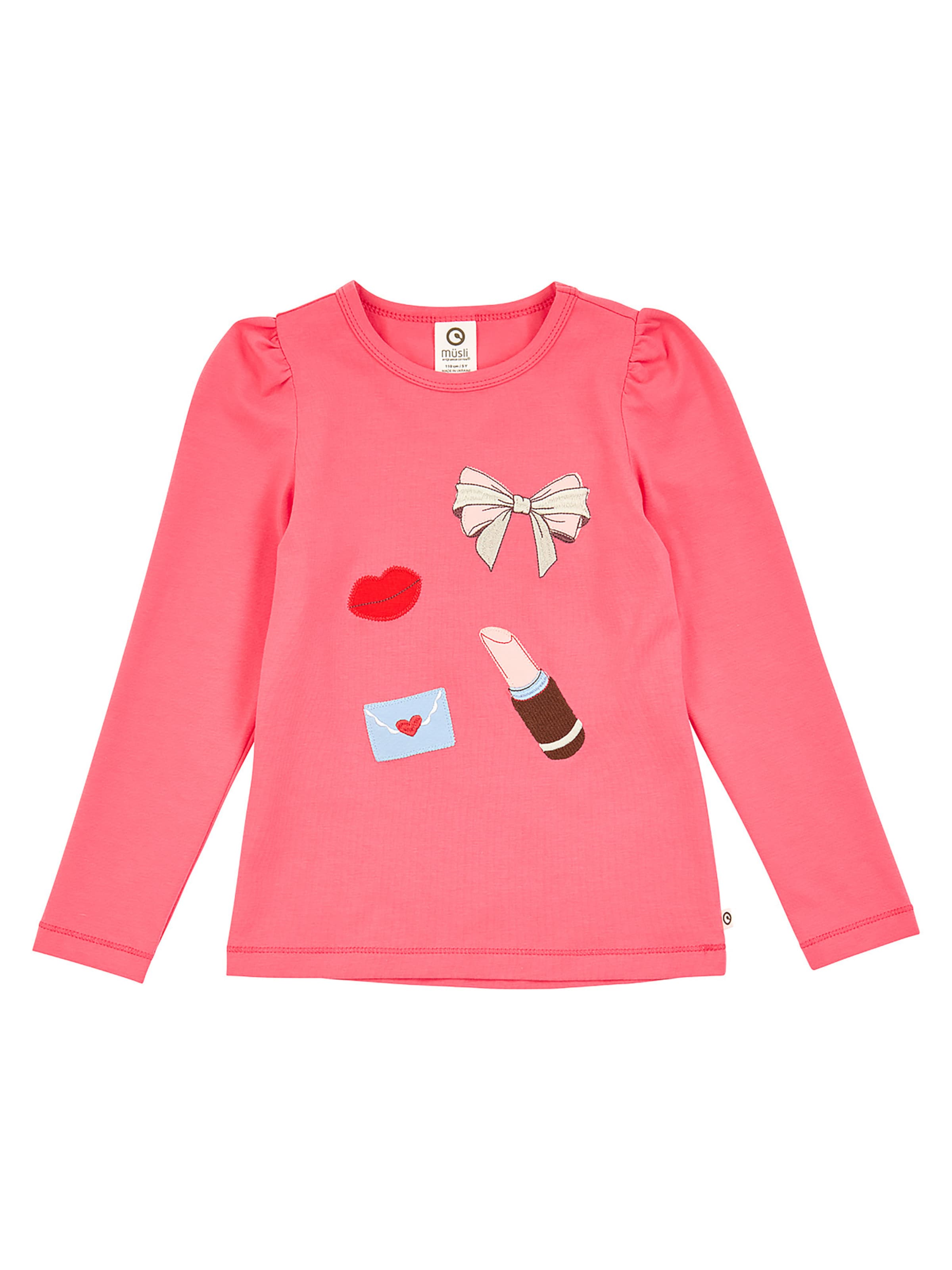 Müsli Shirt in 86 in de kleur Lichtbeige / Lichtblauw / Rood / Lichtrood, Productweergave