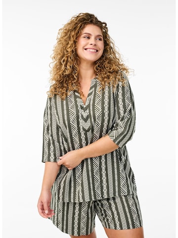 Camicia da donna 'VBITTEN' di Zizzi in verde: frontale