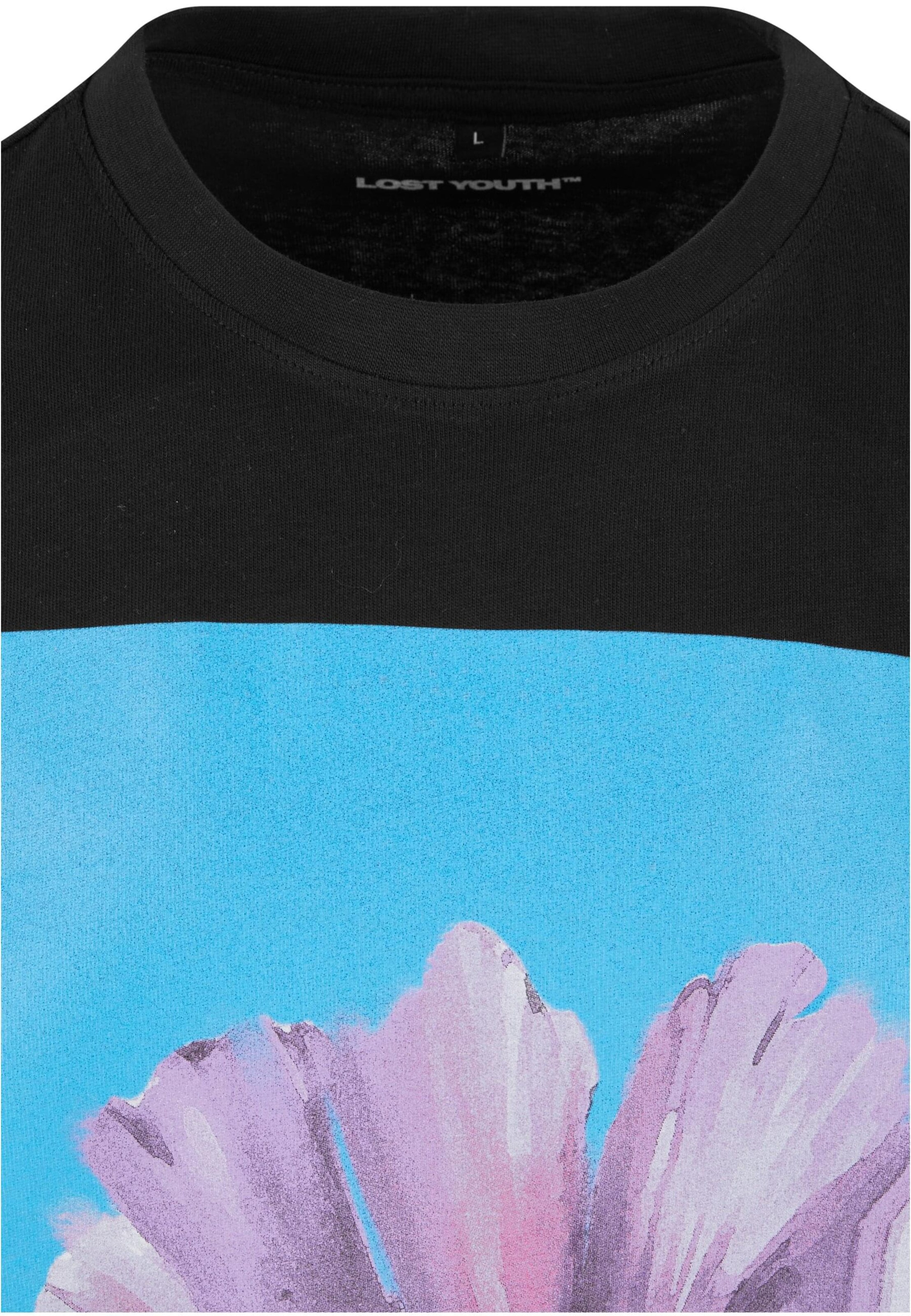 Maglietta 'Blurred Flowers' di Lost Youth in nero