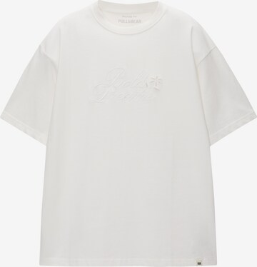 T-Shirt Pull&Bear en blanc : devant