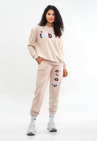 Tom Barron Regular Sweatsuit in Beige: front