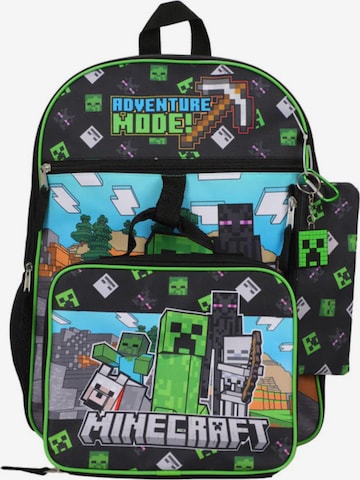 Minecraft Rugzak 'Minecraft Backpack Kids Set – Creeper – Black/Green – School Bag with Lunchbox, Pencil Case & Keychain' in Groen: voorkant