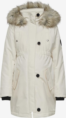 Only Maternity Winter Parka 'IRIS' in Beige: front