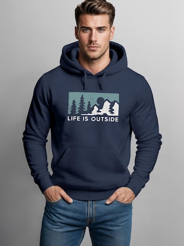Neverless Sweatshirt 'Life is outside' in Blau