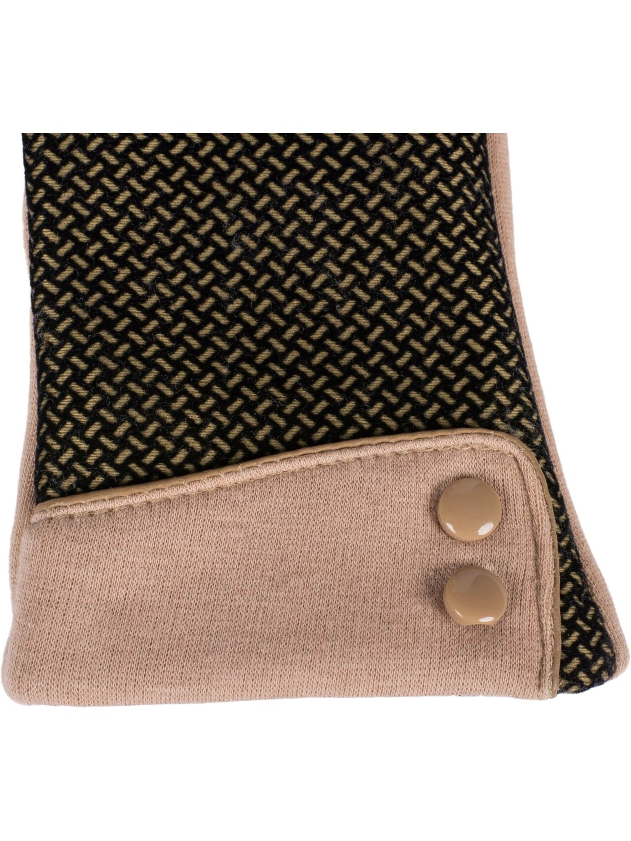 styleBREAKER Full finger gloves 'Touchscreen Handschuhe mit weichem Riffel Muster' in Brown