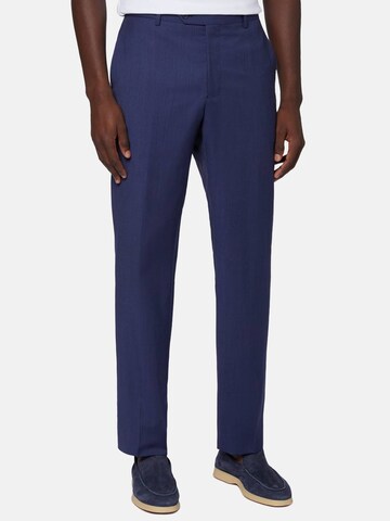 Boggi Milano Regular Pleated Pants 'ARIA' in Blue: front