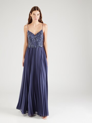 Unique Evening Dress in Blue: front