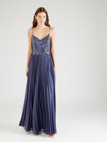 Unique Evening Dress in Blue: front