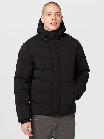 JACK & JONES Winter Jacket in Black: front