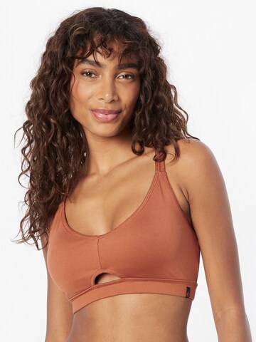 Volcom Bralette Sports Bra in Brown: front