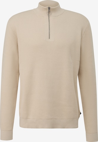 Pull-over QS en beige : devant