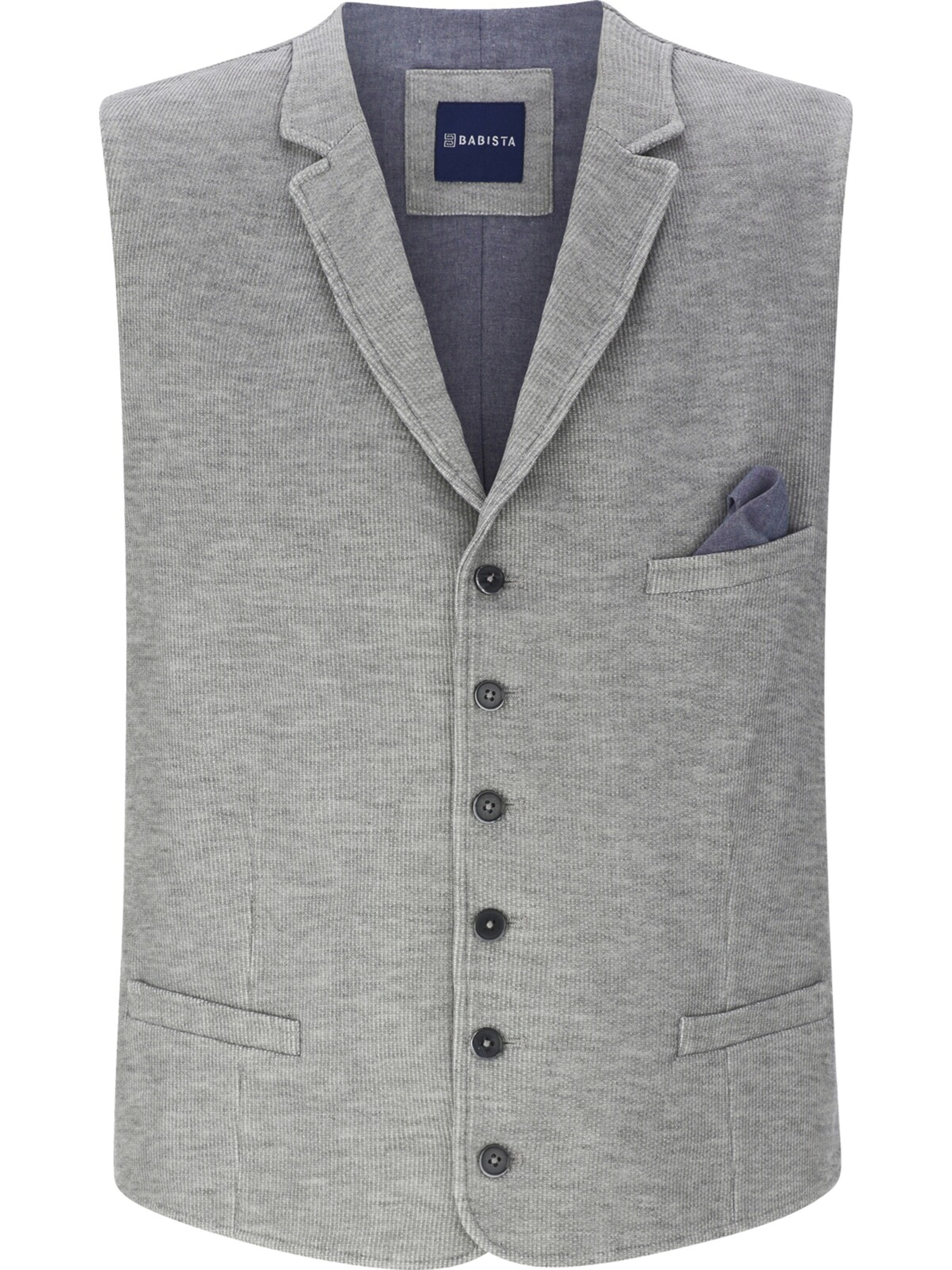 BABISTA Weste ' Vespasiano ' in Grau: Vorderseite
