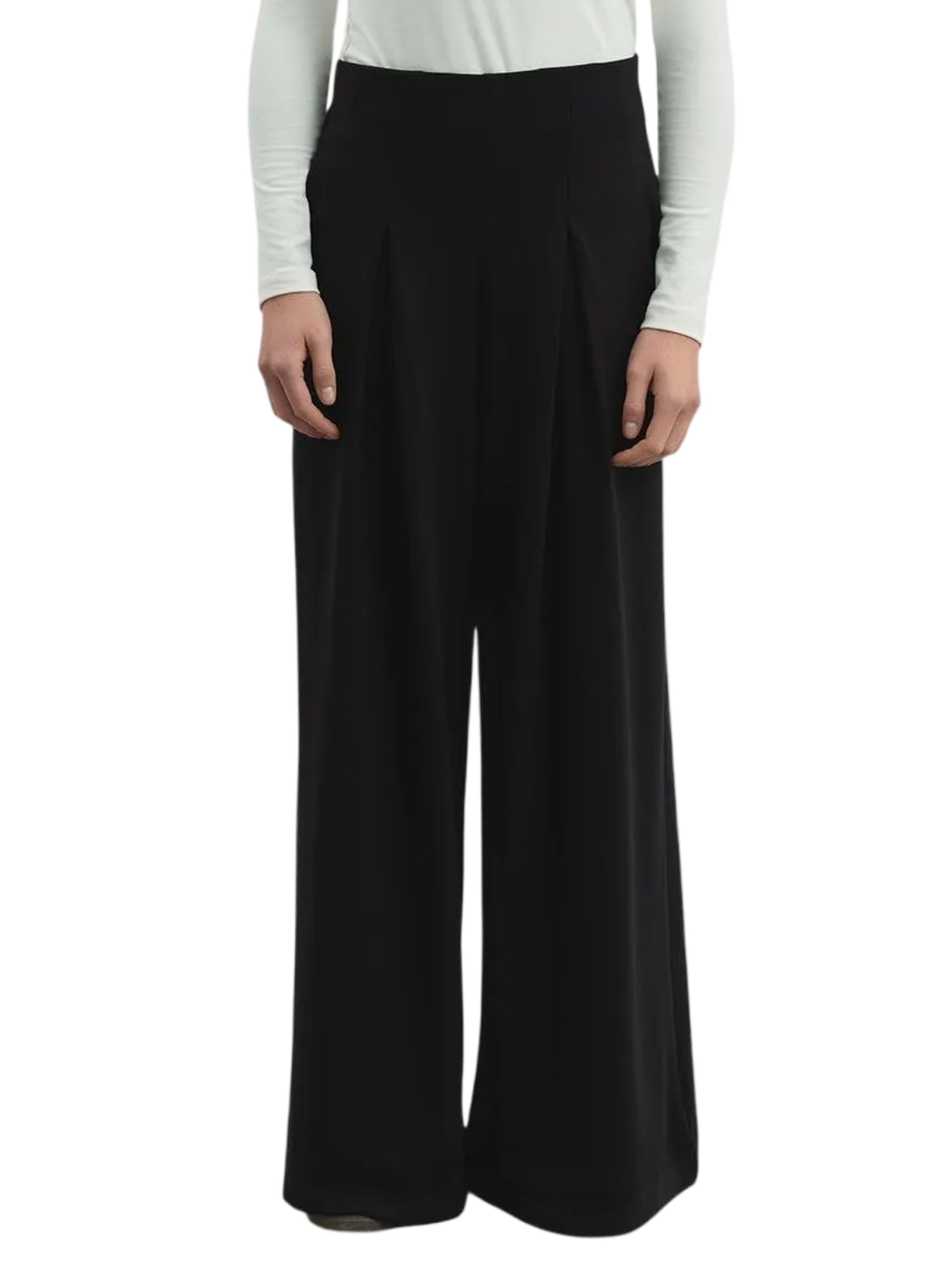 Wide Leg Pantalon C&City en noir : devant
