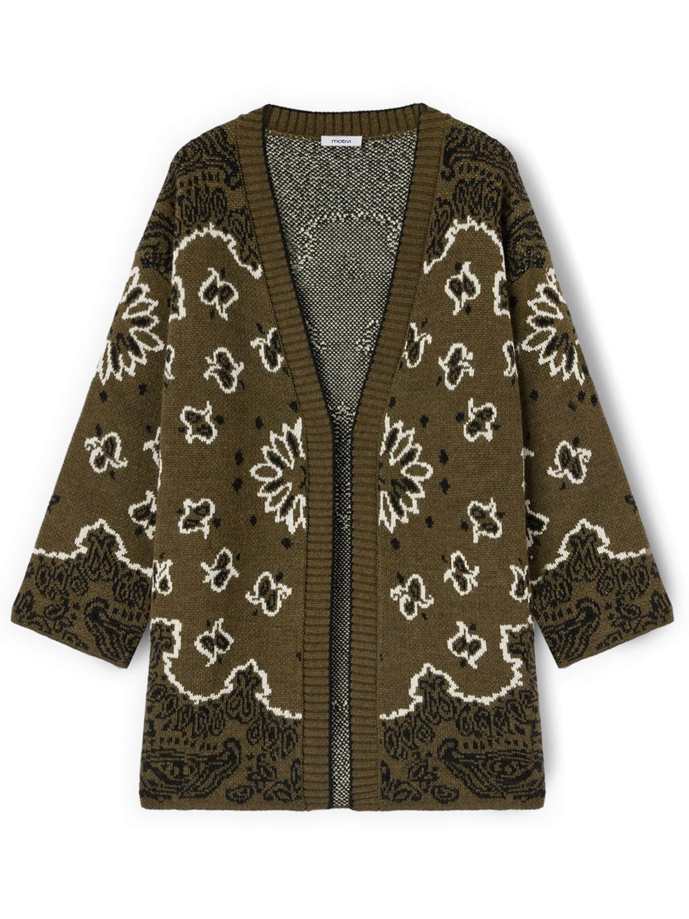 MOTIVI Knit cardigan in Green: front