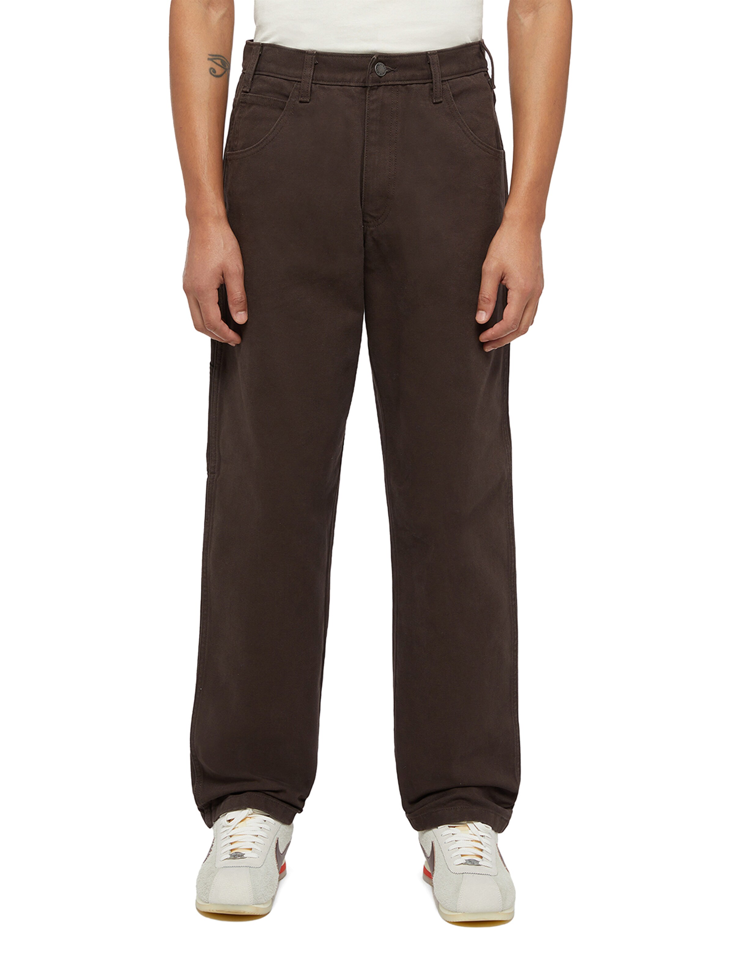 Loosefit Pantalon cargo DICKIES en marron : devant