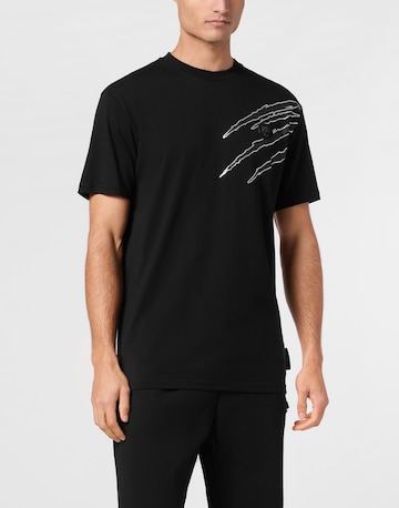 Maglietta 'Scratch' di Plein Sport in nero: frontale