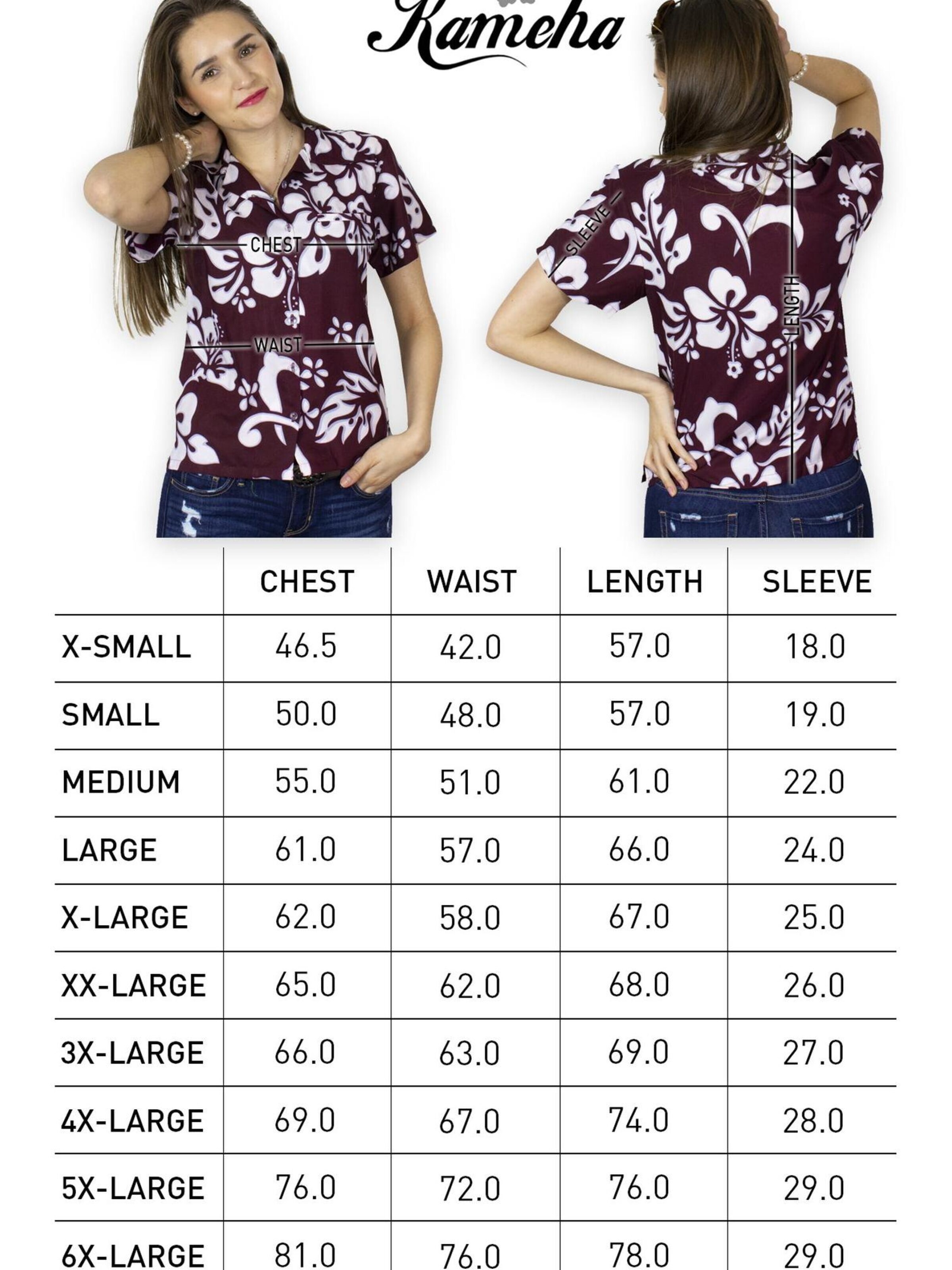 Camicia da donna 'Hibiscus' di King Kameha in rosso