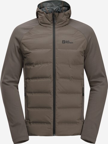 JACK WOLFSKIN Athletic Fleece Jacket in Brown: front