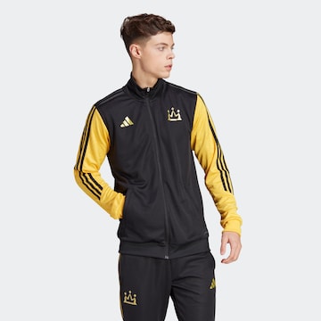 ADIDAS PERFORMANCE Athletic Zip-Up Hoodie in Black: front