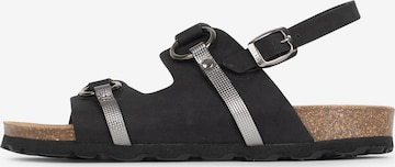 Bayton - Sandalias con hebilla 'Astral' en negro: frente