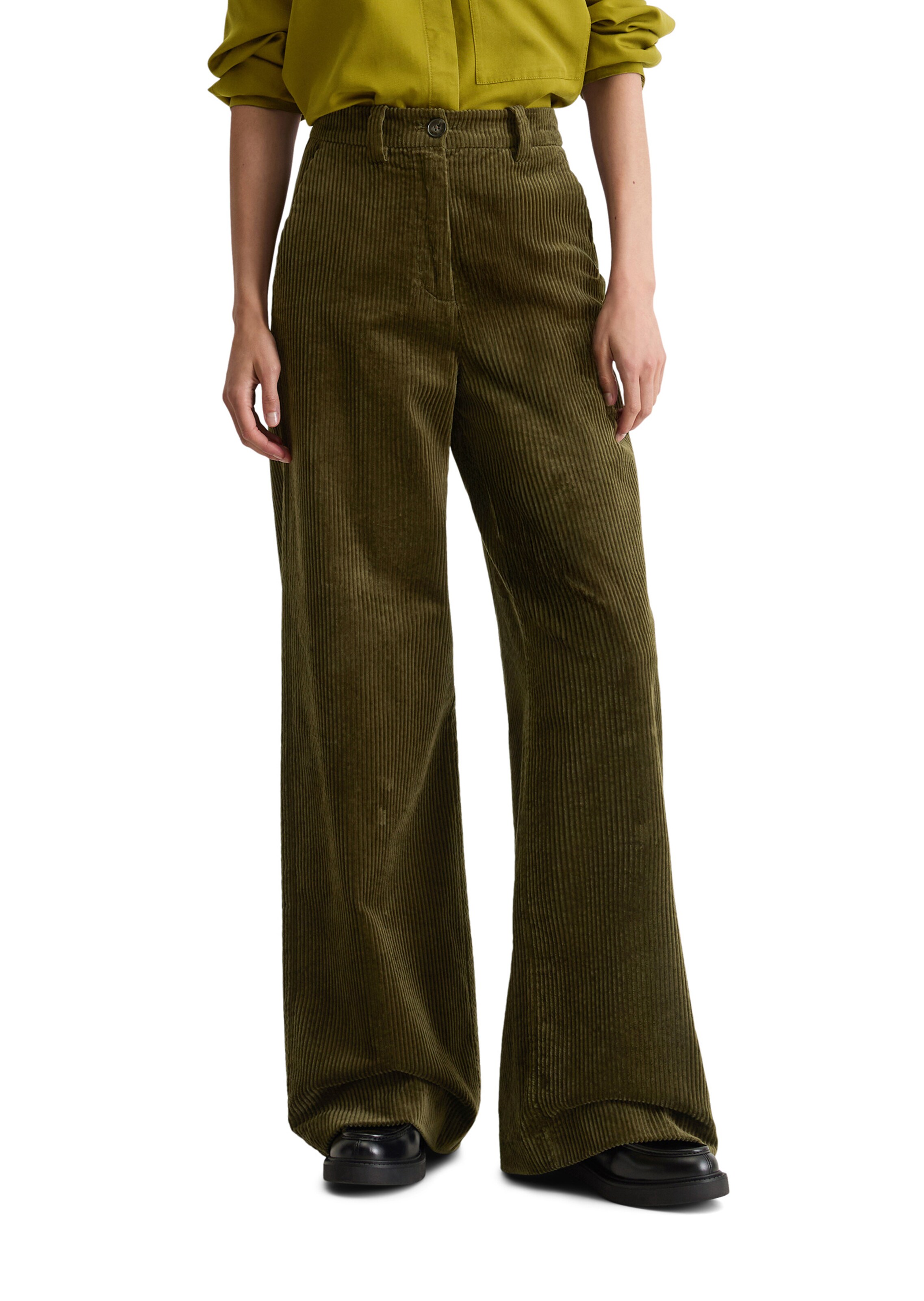 Wide Leg Pantalon Marc O'Polo en vert : devant