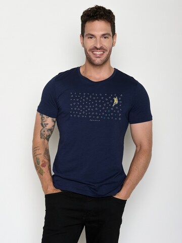 GREENBOMB Shirt 'Spice Lifestyle Boulderer' in Blue: front