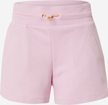 Coupe slim Pantalon de sport ESPRIT en rose : devant