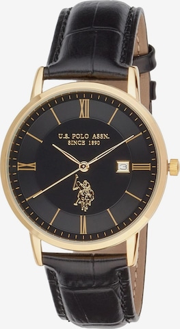U.S. POLO ASSN. Analoguhr 'Viktor' in Schwarz: Vorderseite