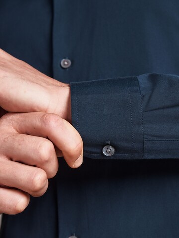 Next Regular fit Button Up Shirt in Blue