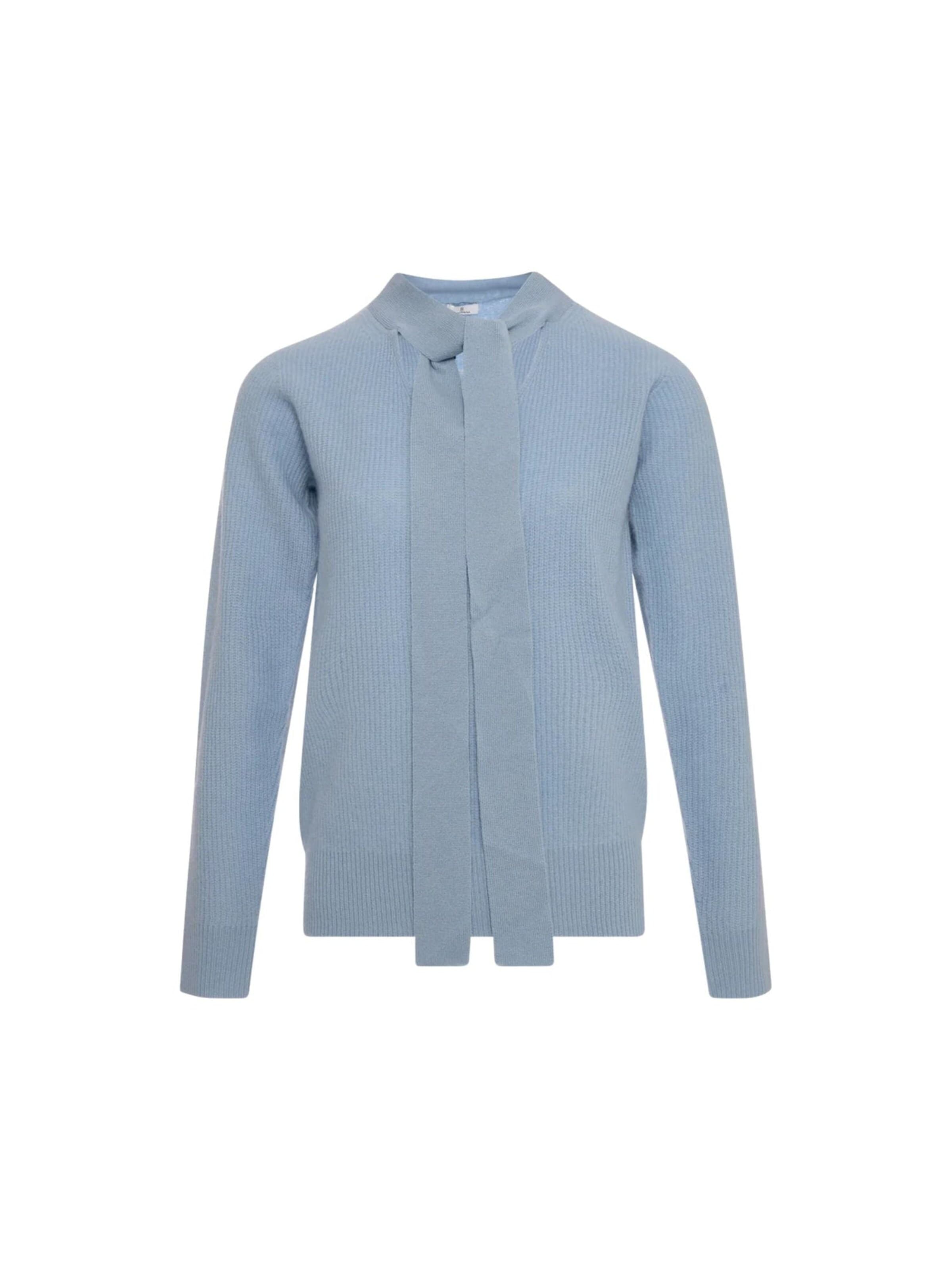 Fracomina Sweater 'Wool sweater with sash' in Blue: front