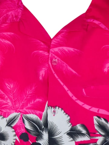 King Kameha Shirt 'Flower Chest' in Pink
