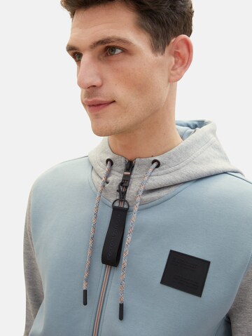 TOM TAILOR - Sudadera con cremallera en gris