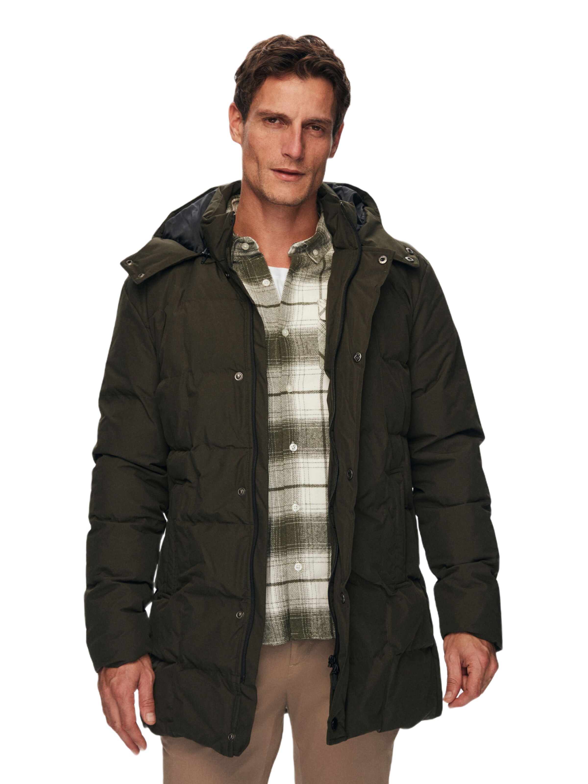 D’S Damat Winterjas in Groen: voorkant