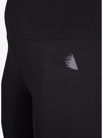 Active by Zizzi Skinny Sportbroek 'ASUS' in Zwart