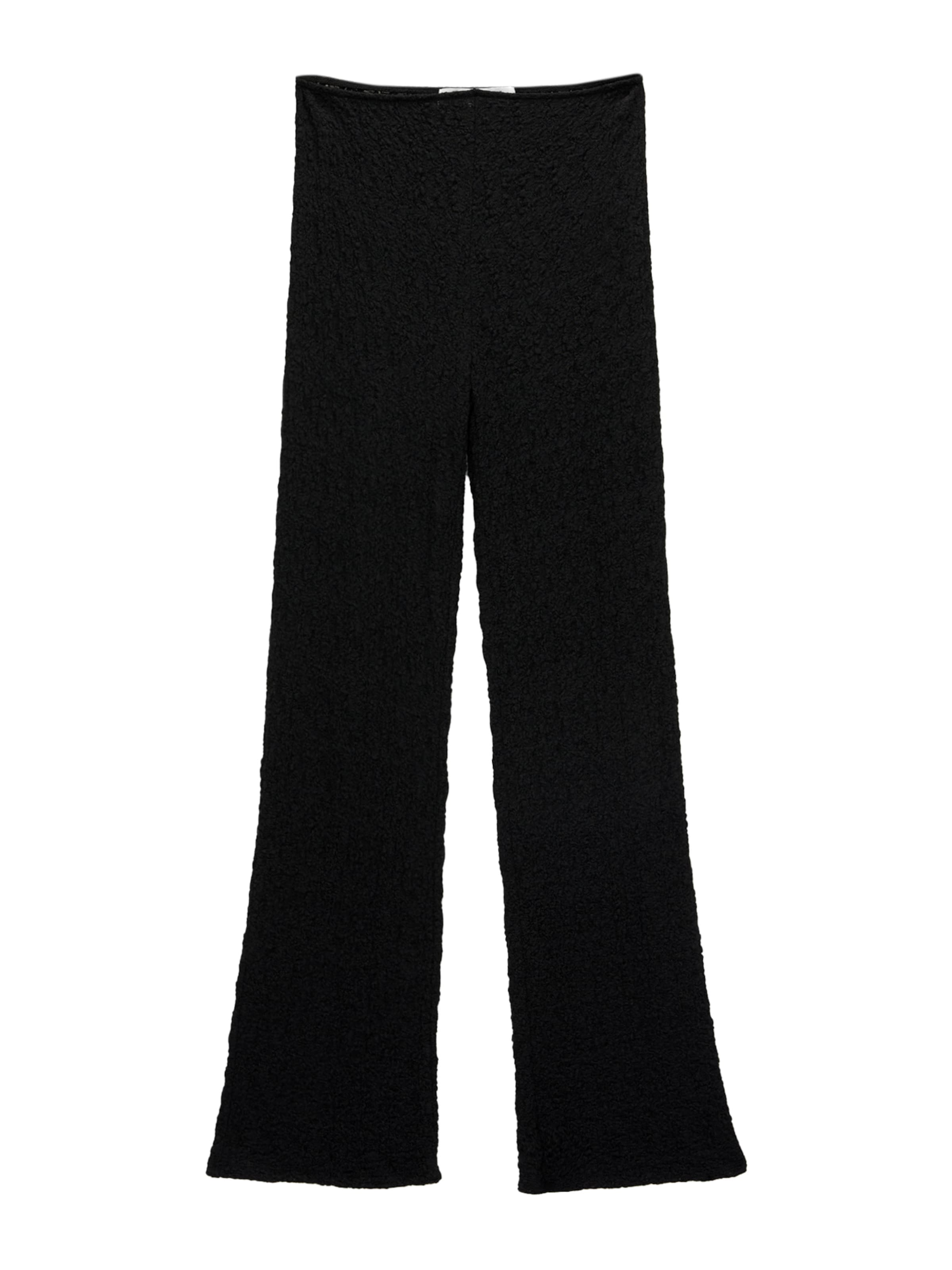 Wide Leg Pantalon Pull&amp;Bear en noir : devant