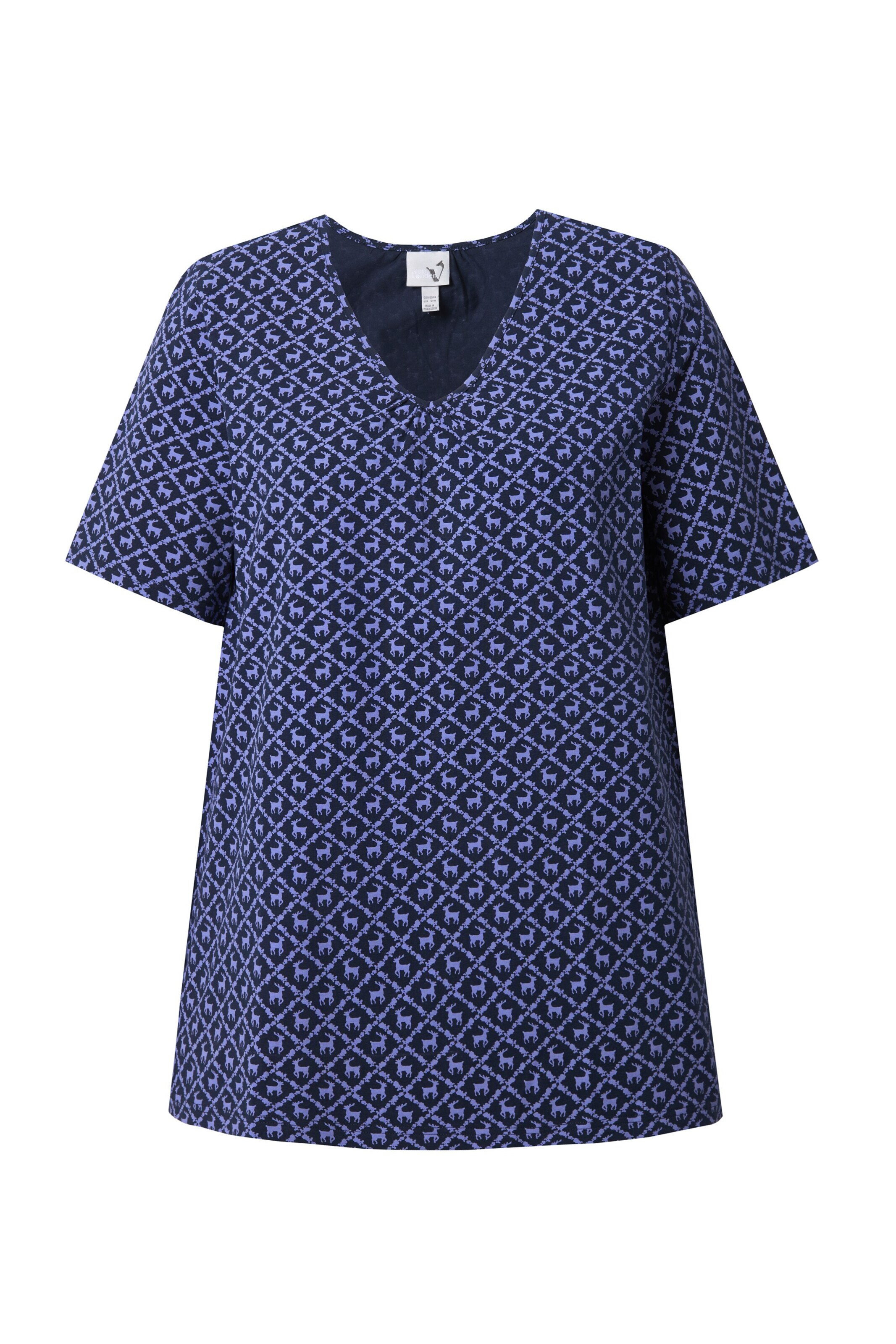 T-shirt Ulla Popken en bleu : devant