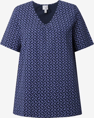 T-shirt Ulla Popken en bleu : devant