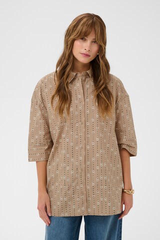 CULTURE Shirt 'CUMarco Olena' in Bruin: voorkant