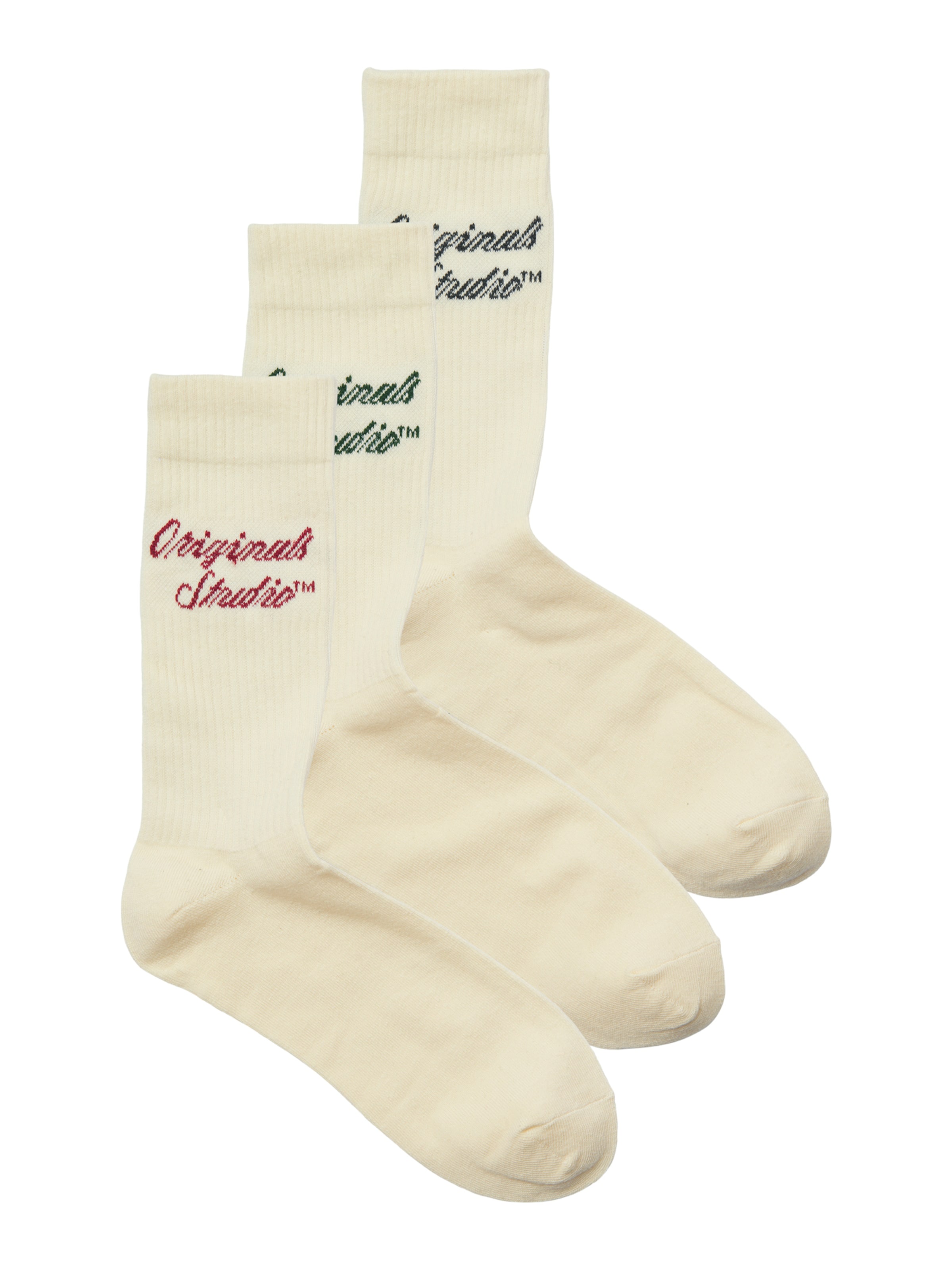 JACK & JONES Ponožky 'JACNORREBRO' - jedľová / vínovo červená / čierna / biela ako vlna, Produkt