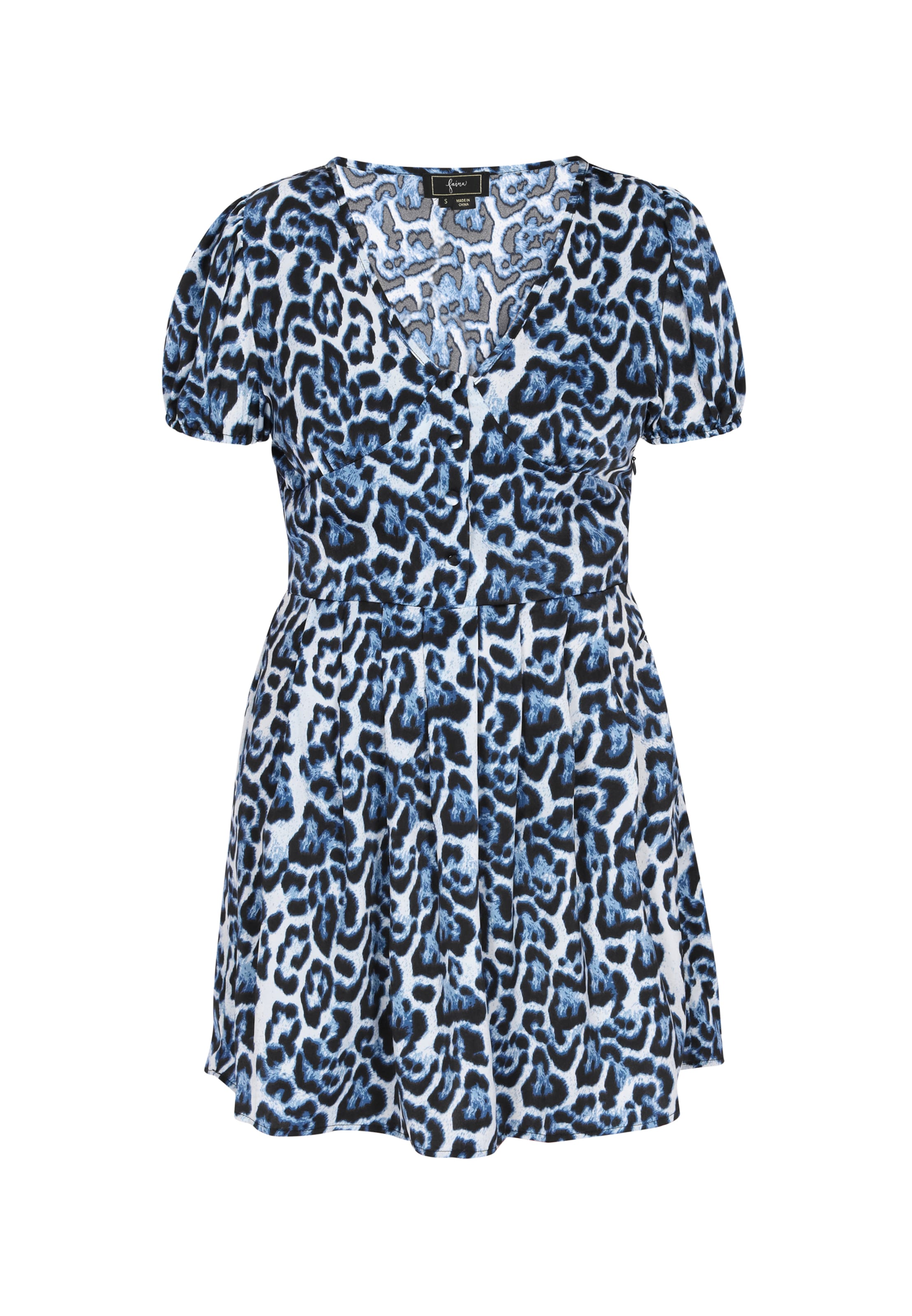 Robe-chemise faina en bleu : devant
