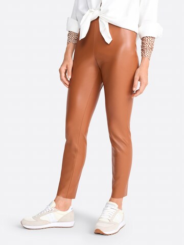 Rich & Royal Skinny Leggings in Brown: front