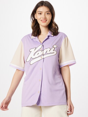 Karl Kani Bluse 'Varsity' in Lila: predná strana