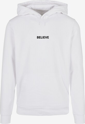 Merchcode Sweatshirt 'Believe' in Wit: voorkant