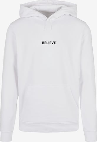 Merchcode Sweatshirt 'Believe' in Weiß: predná strana